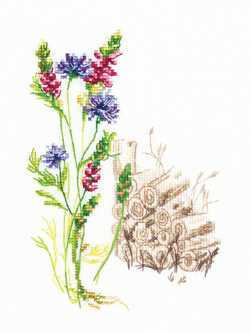 Bloomy herbs M778 Counted Cross Stitch Kit - Wizardi