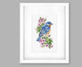 Blue bird on the branch B1198L Counted Cross-Stitch Kit - Wizardi
