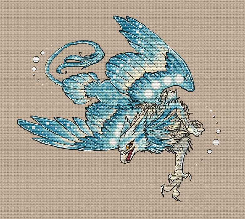 Blue Griffin - PDF Cross Stitch Pattern - Wizardi