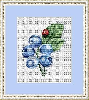 Blueberries Counted Cross Stitch Pattern - Free for Subscribers - Wizardi