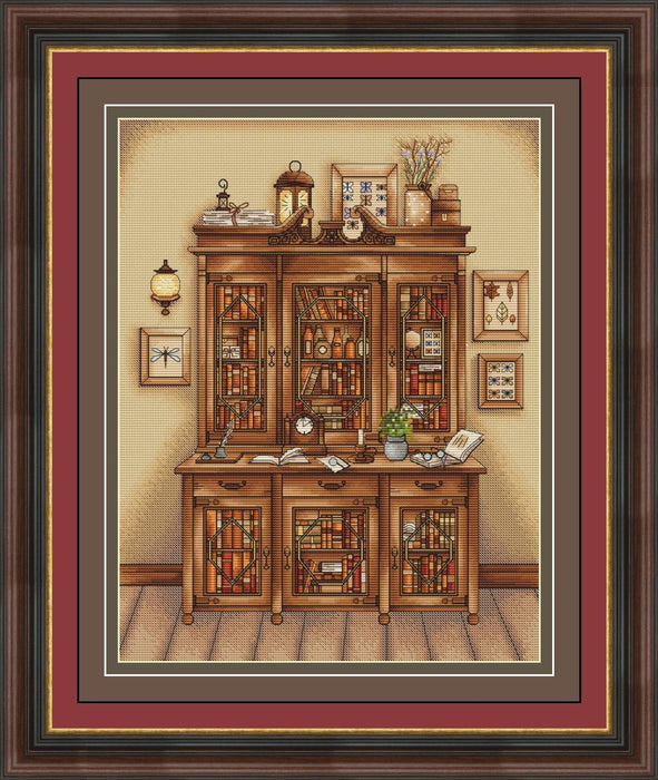 Bookcase. Library - PDF Cross Stitch Pattern - Wizardi