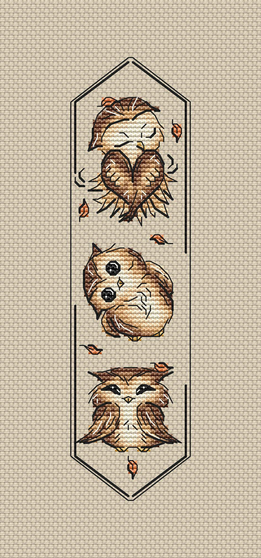 Bookmark Owlets - PDF Cross Stitch Pattern - Wizardi