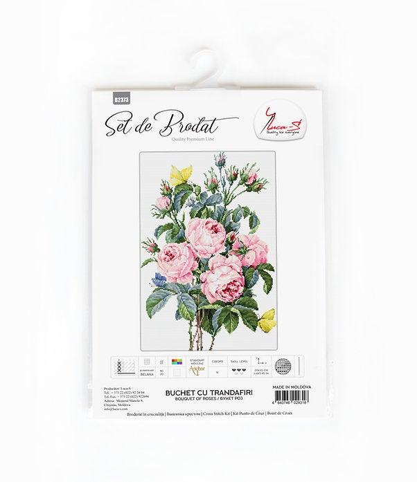 Bouquet of roses B2373L Counted Cross-Stitch Kit - Wizardi