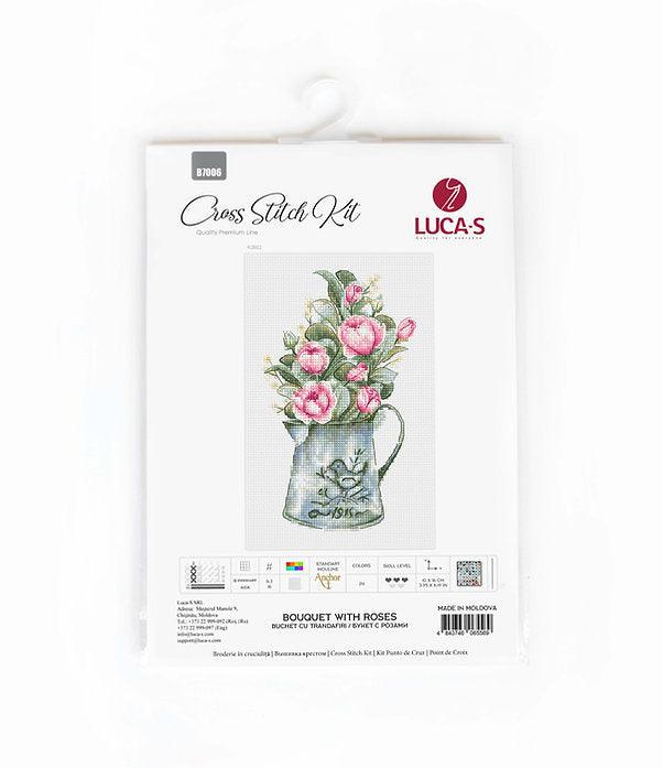 Bouquet with roses B7006L Counted Cross-Stitch Kit - Wizardi
