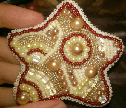 BP-180C Beadwork kit for creating brooch Crystal Art Set of pictures "Gingerbread" - Wizardi