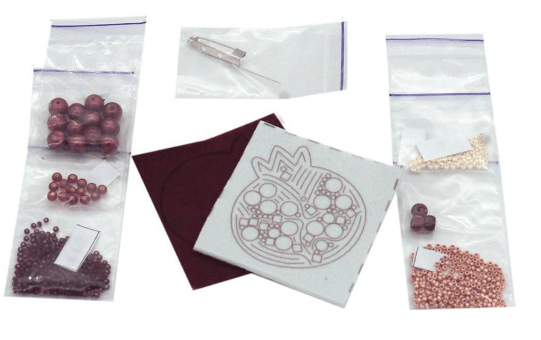 BP-183C Beadwork kit for creating brooch Crystal Art "Pomegranate" - Wizardi