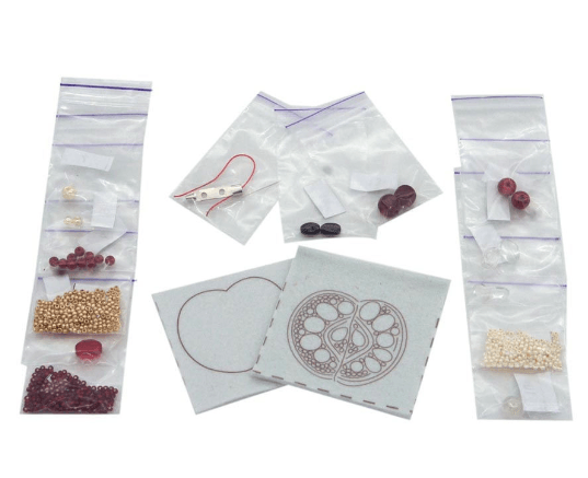 BP-188C Beadwork kit for creating brooch Crystal Art "Red apple" - Wizardi