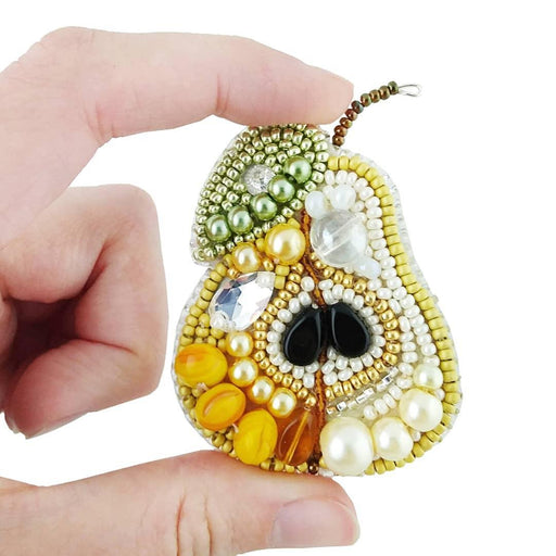 BP-205C Beadwork kit for creating brooch Crystal Art "Pear" - Wizardi