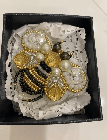 BP-221 Beadwork kit for creating brooch Crystal Art "Bee" - Wizardi