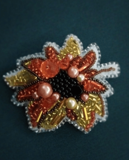 BP-228C Beadwork kit for creating brooch Crystal Art "Sunflower" - Wizardi