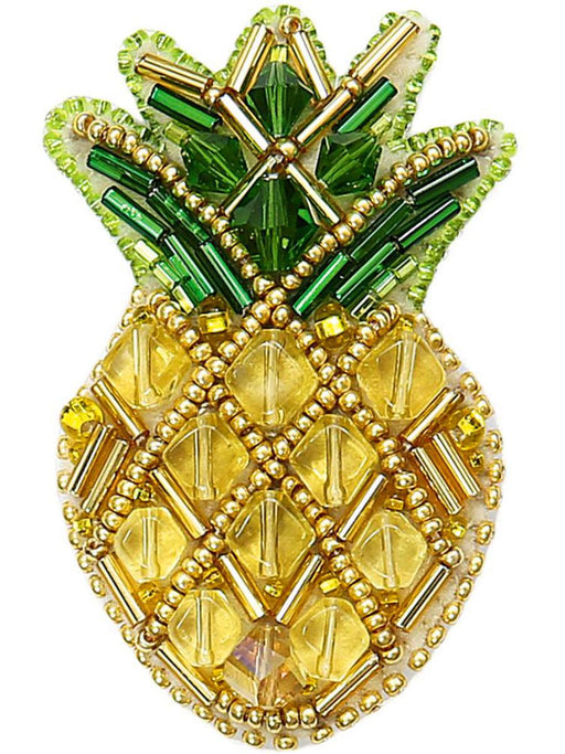 BP-230C Beadwork kit for creating brooch Crystal Art "Pineapple" - Wizardi