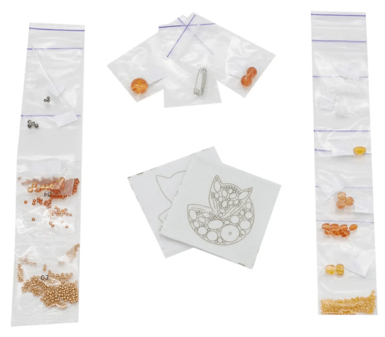 BP-241C Beadwork kit for creating brooch Crystal Art "Fox" - Wizardi