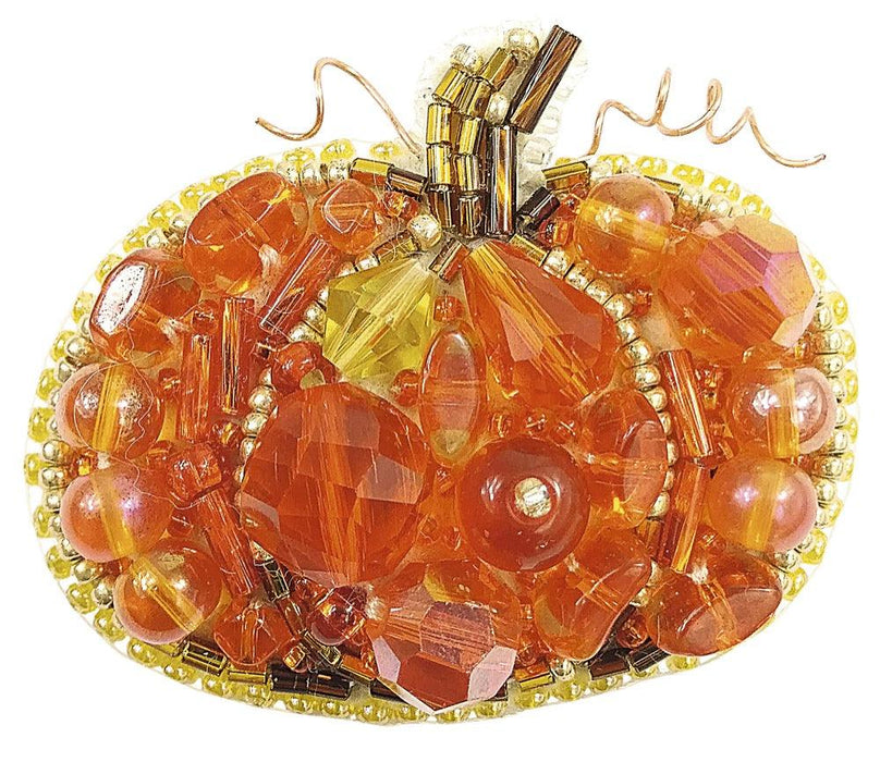 BP-242C Beadwork kit for creating brooch Crystal Art "Pumpkin" - Wizardi