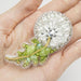 BP-258C Beadwork kit for creating brooch Crystal Art "Dandelion" - Wizardi