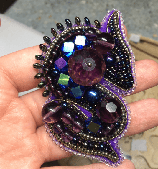 BP-268C Beadwork kit for creating brooch Crystal Art "The Dragon" - Wizardi