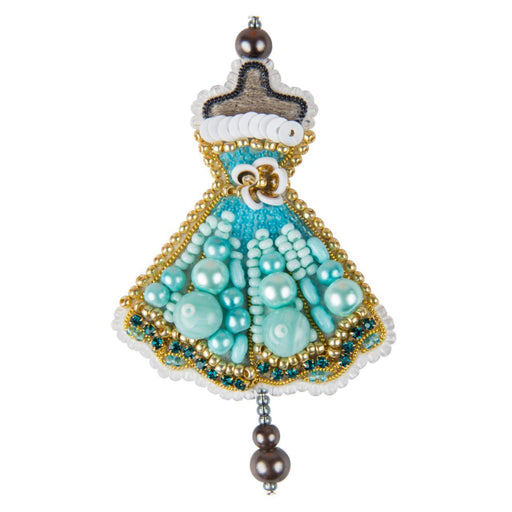 BP-322C Beadwork kit for creating brooch Crystal Art "Dress" - Wizardi