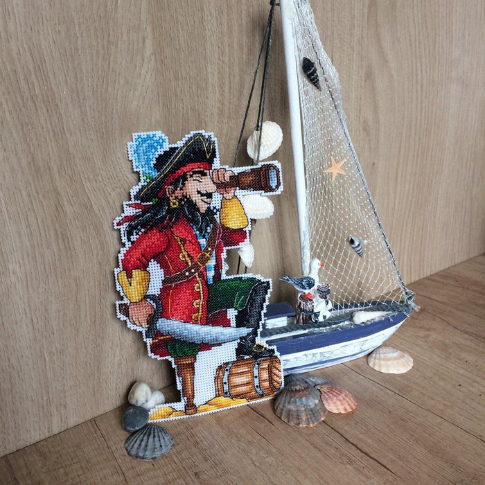 Brave Pirate SR-450 Plastic Canvas Counted Cross Stitch Kit - Wizardi