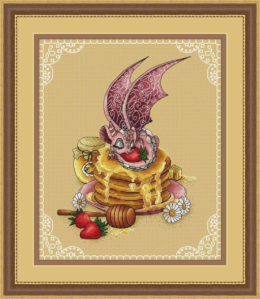 Breakfast Cupcakes Dragon - PDF Cross Stitch Pattern - Wizardi