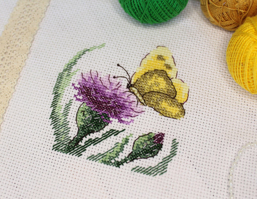 Butterfly and Agrimony SM-623 Counted Cross-Stitch Kit - Wizardi