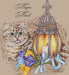 Cat with the Lantern. March. Calendar Series - PDF Cross Stitch Pattern - Wizardi