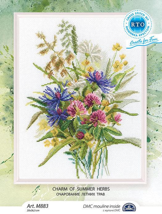Charm of summer herbs M883 Counted Cross Stitch Kit - Wizardi