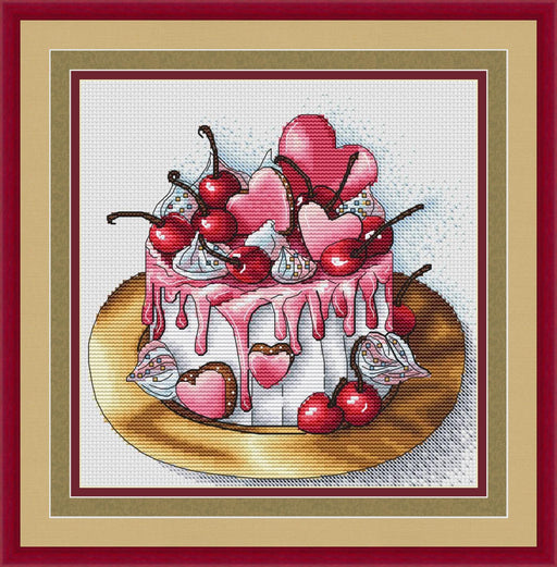 Cherry Cake - PDF Cross Stitch Pattern - Wizardi