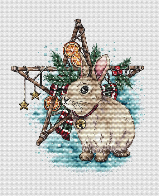 Christmas Bunny - PDF Cross Stitch Pattern - Wizardi