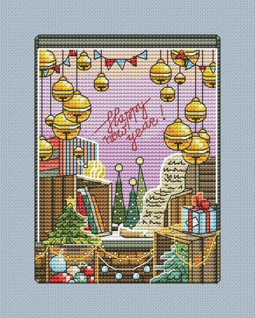 Christmas Card 2 - PDF Cross Stitch Pattern - Wizardi