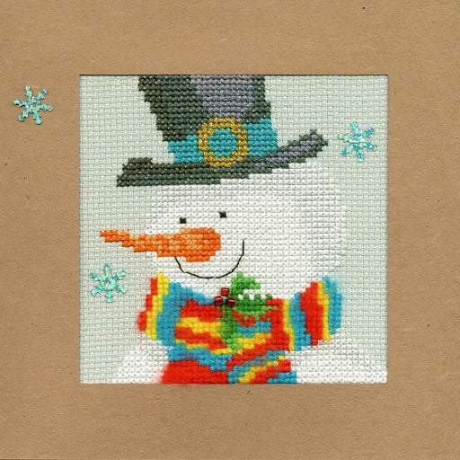 Christmas Card - Snowy Man XMAS17 Counted Cross Stitch Kit - Wizardi