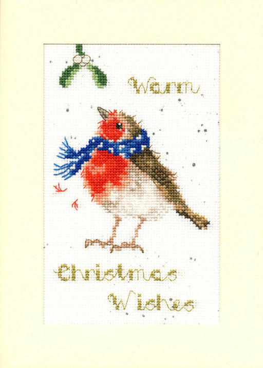 Christmas Card - Warm Wishes XMAS47 Counted Cross Stitch Kit - Wizardi