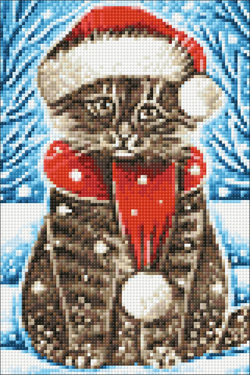Christmas Cat CS2436 7.9 x 11.8 inches Crafting Spark Diamond Painting Kit - Wizardi