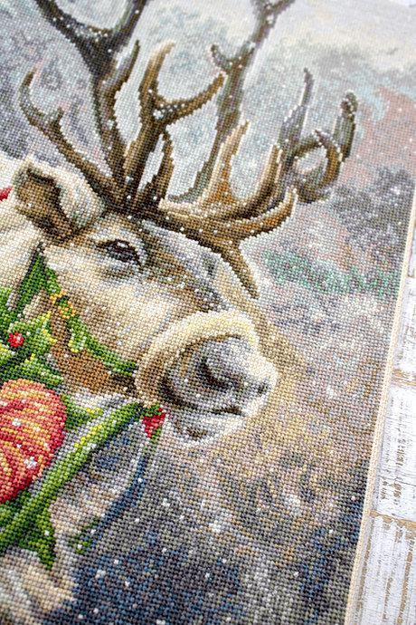 Christmas Deer B598L Counted Cross-Stitch Kit - Wizardi