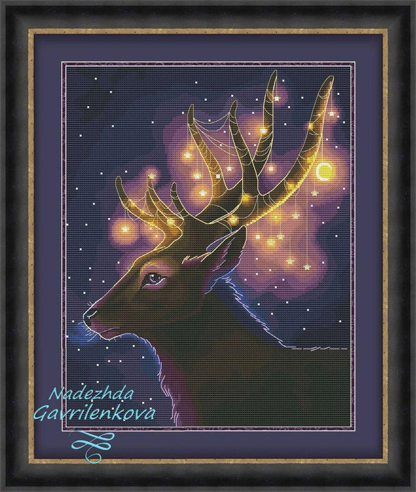 Christmas Deer - PDF Counted Cross Stitch Pattern - Wizardi