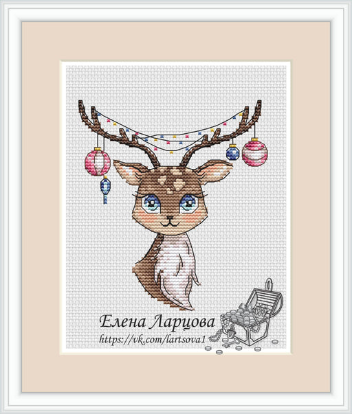 Christmas Deer - PDF Cross Stitch Pattern - Wizardi