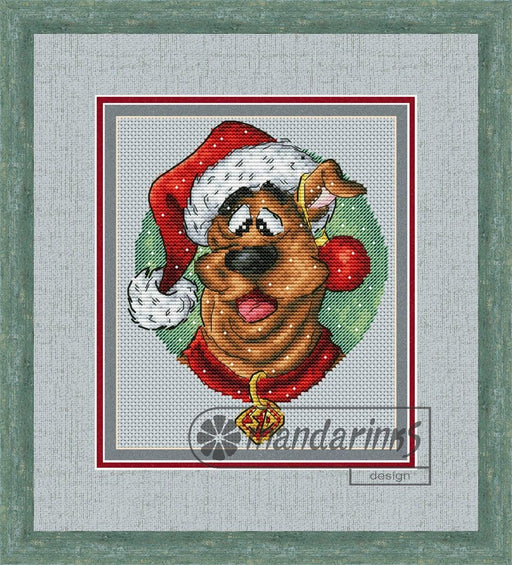 Christmas Dog - Free PDF Cross Stitch Pattern - Wizardi