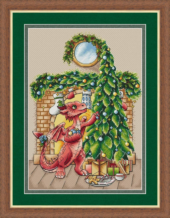 Christmas Dragon - PDF Cross Stitch Pattern - Wizardi