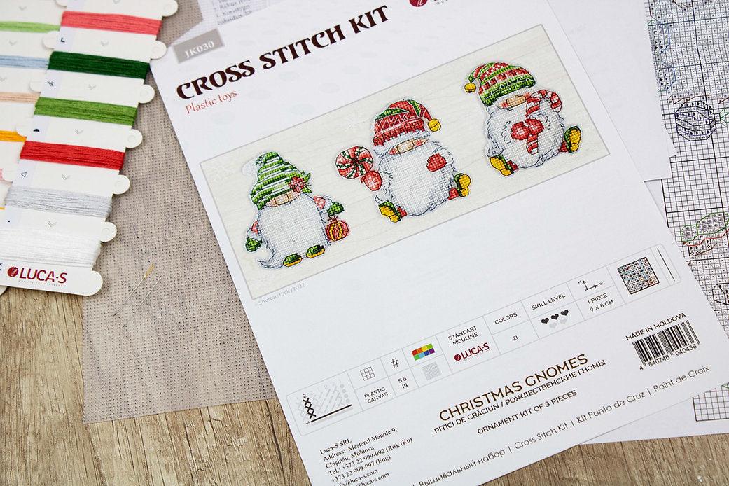 Christmas Gnomes JK030L Counted Cross-Stitch Kit - Wizardi
