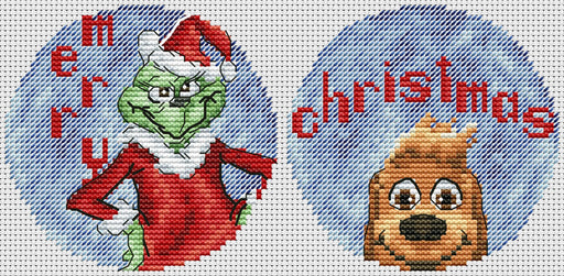 Christmas Grinch. Cartoon Character - Free PDF Cross Stitch Pattern - Wizardi