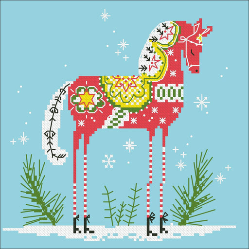 Christmas Horse Counted Cross Stitch Chart - Free Pattern for Subscribers - Wizardi