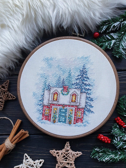 Christmas House - PDF Counted Cross Stitch Pattern - Wizardi