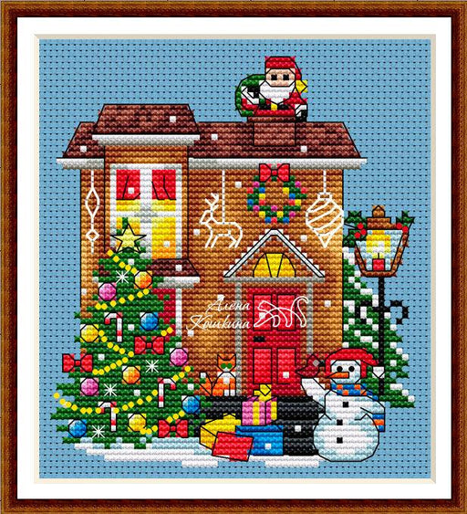 Christmas House Plastic Canvas - PDF Cross Stitch Pattern - Wizardi
