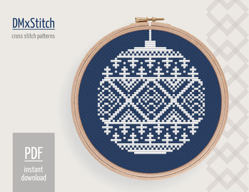 Christmas ornament Free Cross stitch pattern Folk Cross Stitch pdf Modern cross stitch pattern Scandinavian cross stitch Counted cross stitch - Wizardi