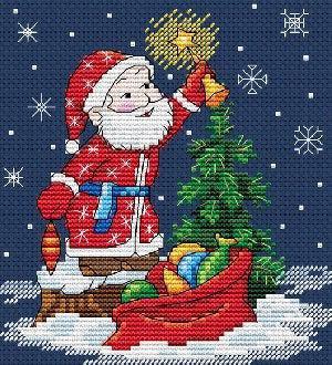 Christmas Santa Counted Cross Stitch Chart - Free Patterns for Subscribers - Wizardi