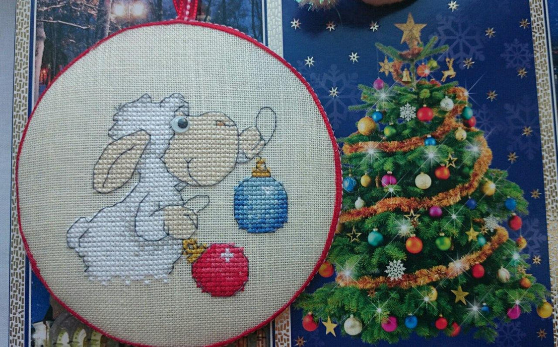 Christmas Sheep - PDF Free Cross Stitch Pattern - Wizardi