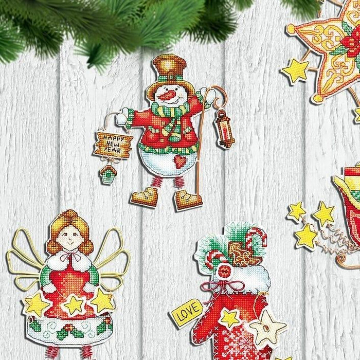 Christmas tree toy cross-stitch kit T-03C Set of pictures "Christmas toys" - Wizardi