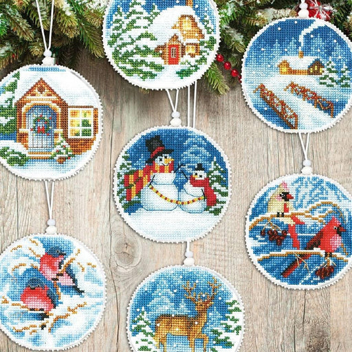Christmas tree toy cross-stitch kit T-15C Set of pictures "Winter evening" - Wizardi