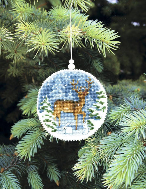 Christmas tree toy cross-stitch kit T-16C Set of pictures "Winter evening" - Wizardi