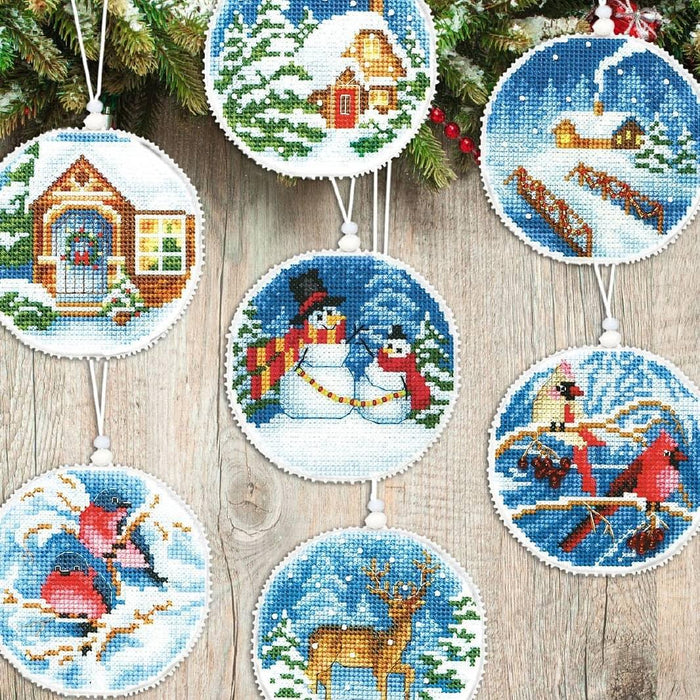 Christmas tree toy cross-stitch kit T-21C Set of pictures "Winter evening" - Wizardi