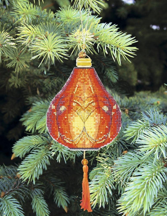 Christmas tree toy cross-stitch kit T-22C Set of pictures "Colorful lanterns" - Wizardi