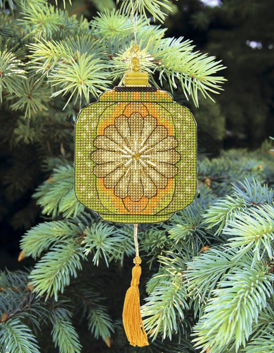 Christmas tree toy cross-stitch kit T-27C Set of pictures "Colorful lanterns" - Wizardi